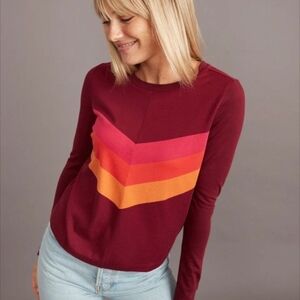Marine Layer Chevron Stripe Long Sleeve Top